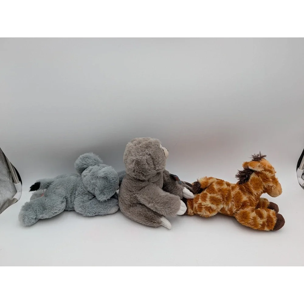 Wild Republic Plush Lot Elephant Sloth Giraffe Safari Lot of 3 Stuffed Animal